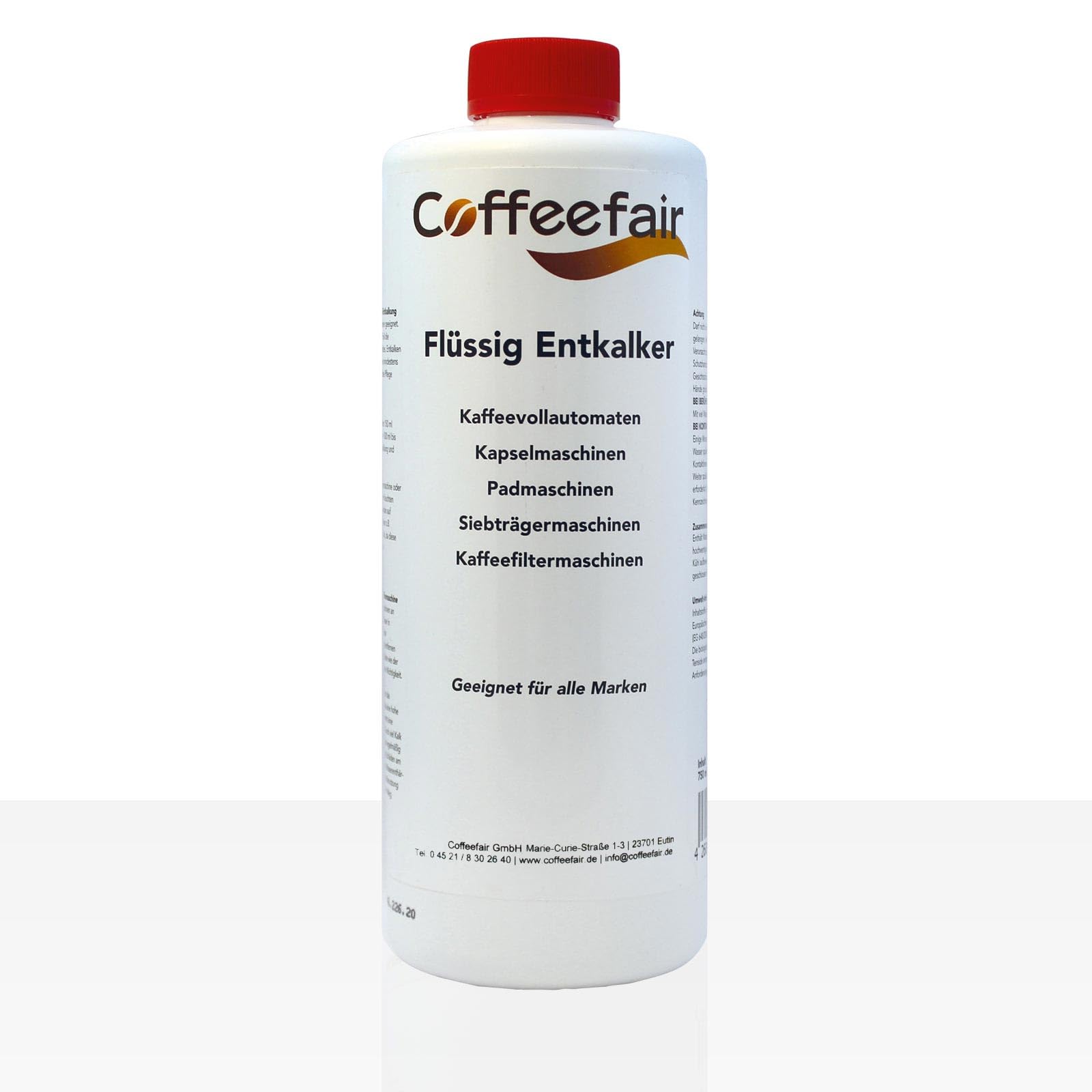 Coffeefair Flüssigentkalker 25 x 750 ml Entkalker für Kaffeemaschinen, Kaffeevollautomaten, Filterkaffeemaschinen & Siebträgermaschinen, für alle Marken
