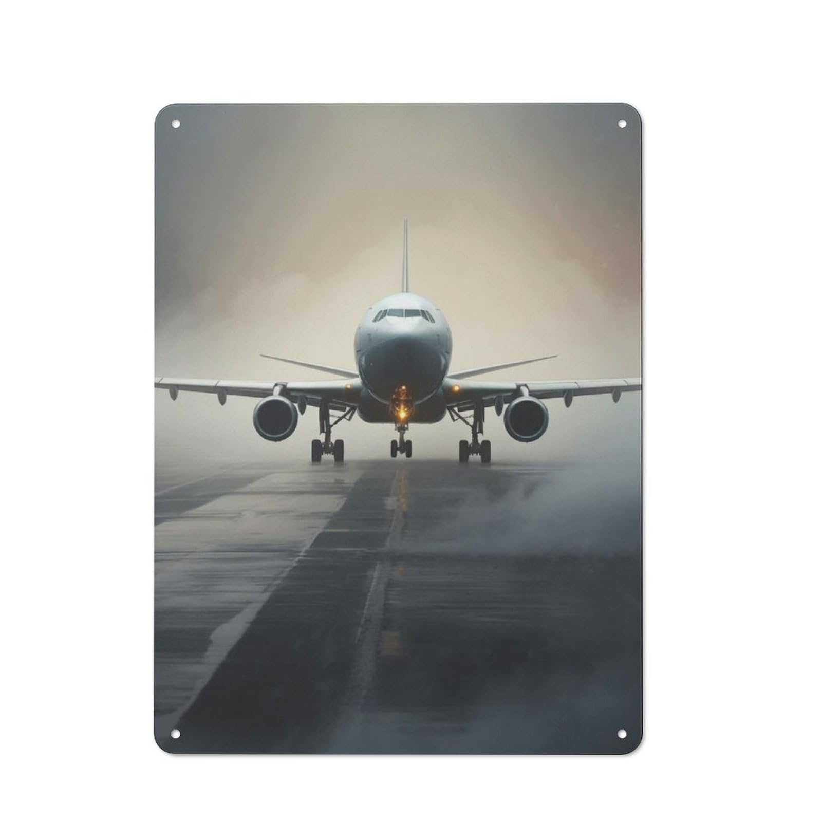 Junmoney Airliner Plane Foggy Tin Wall Plaque 40X30cm With For Studio Or Craft Room, For Metal Sign Collectors, For Kitchen And Home Bar Decor