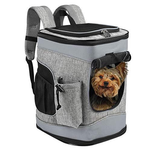 Kritter Planet Großer Haustier Rucksack für Kleine Hunde und Katzen, Faltbare Gepolsterte Rückenstütze für Welpen Haustier-Rucksack für Wandern Spazierengehen Radfahren Outdoor, 1.5lbs Welpen Cover