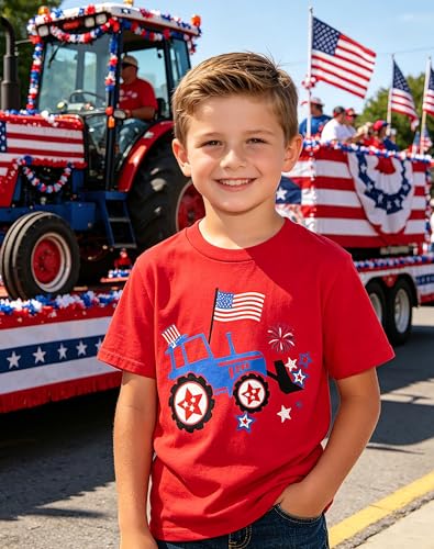 Image of Lovekider Back to School Kids Shirt 1-8Y Funny Excavator Construction Graphic T-Shirt Toddler Boys School Daily Outfit