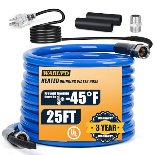 25FT Heated Water Hose for RV,Heated Drinking Water Hose,Anti-freezing Temperature Down to -47°F, Great Rv Accessories for Campers, Livestock, Agriculture (25FT)