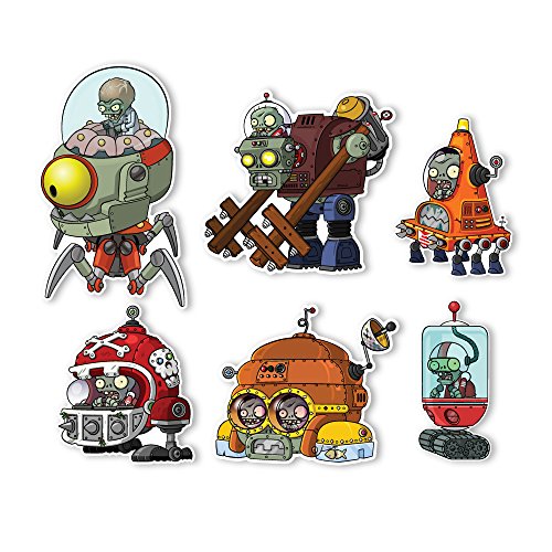 Plants vs. Zombies 2 Wall Decals: Special Far Future Zombie Set II (Six Zombies 5 to 6 inches Longest Side)