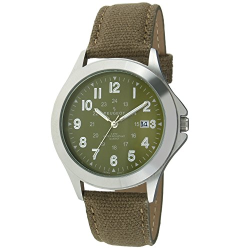 Peugeot Montre Militaire pour Homme 24 Heures en Acier Inoxydable Idéal pour l'expédition 1017M,...