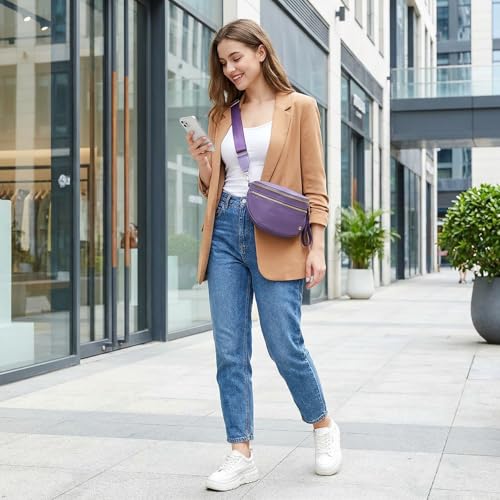 Image of Womens Crossbody Bag, Spacious Nylon Bum Bag Trendy Shoulder Purse with Adjustable Strap Zipped Travel Essentials