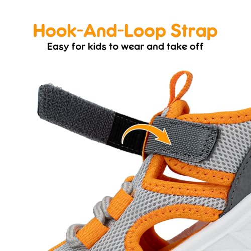 Image of YESKIS Toddler Boys Girls Sport Sandals Outdoor Athletic Hiking Running Tennis Barefoot Shoes Lightweight Closed Toe Adjustable Strap for Toddler and Little Kids