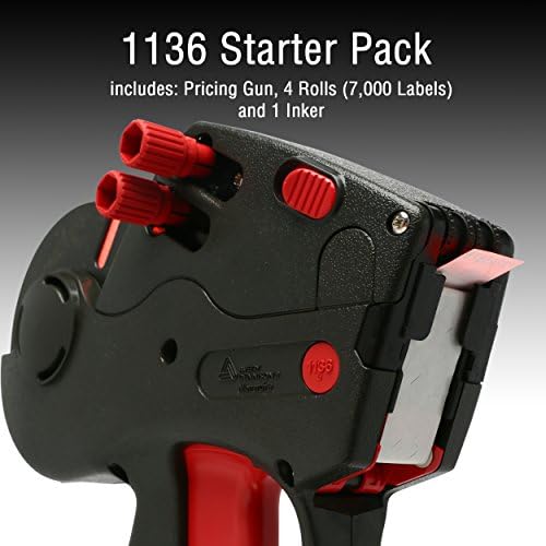 Monarch 1136 Labeler Starter Kit: Includes Price Gun, 7,000 Fluorescent Red  Price Marking Labels and Preloaded Inker