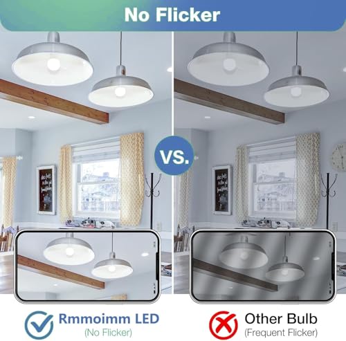 Rmmoimm A19 LED Light Bulbs 9W, 60 Watt Equivalent, E26 Standard Base, 4000K Cool White, 800 Lumens, Energy Saving, Non-Dimmable, 6 Pack - image 6