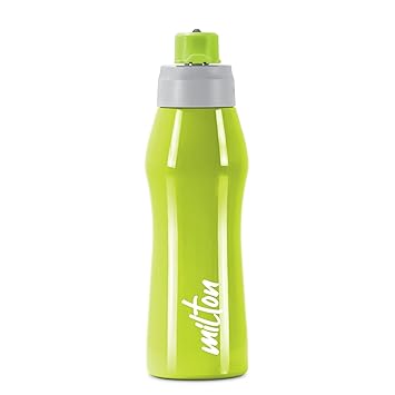 MILTON Active 750 Stainless Steel Water Bottle with Spout Mouth 620 ml, Single Walled, ISI Certified I Leak Proof Lid, Rust Proof I For School, Office, Gym I Green - image, photos