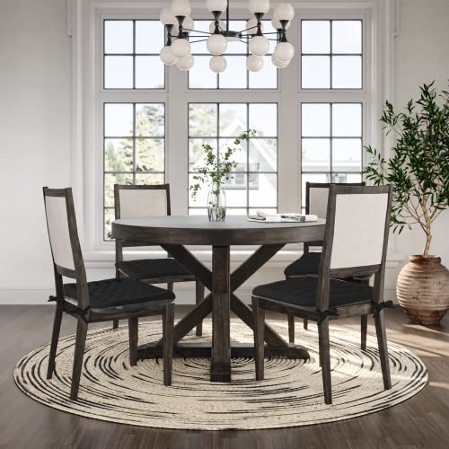 Sinosso Excellent Support Effect Office Chair Cushion 1 Pack, Luxury Air Mesh Breathable Non-Slip Desk Computer Seat Cushion, Kitchen Dining Room Square Chair Pad (1 Count, Black) #TOP4