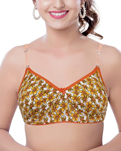Image of BRIDA LADIES INNERWEAR Women's Cotton Rich Non-Padded Detachable & Transparent Removable Strap Tshirt Bra, Wireless Full Coverage Bra for Women - Everyday Bra - Monica
