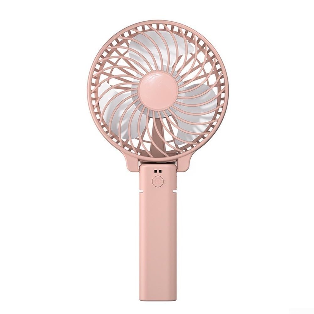 Handheld Folding Fan Portable USB Rechargeable for mini Fan with 3 Adjustable Speeds Up to 9 Hours Runtime Compact 180° Foldable Design for Home Office Outdoor Trave(pink)