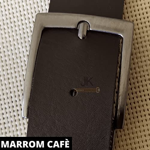 Cinto Masculino Social 3.35cm Sintetico Premium Regulável (Preto Xadrez)
