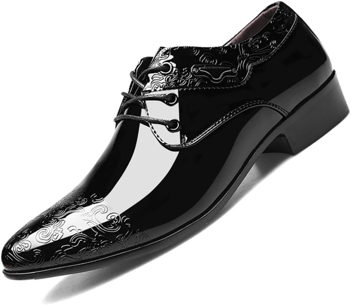 Men's Elegant Oxford Shoes - High Gloss Patent Leather