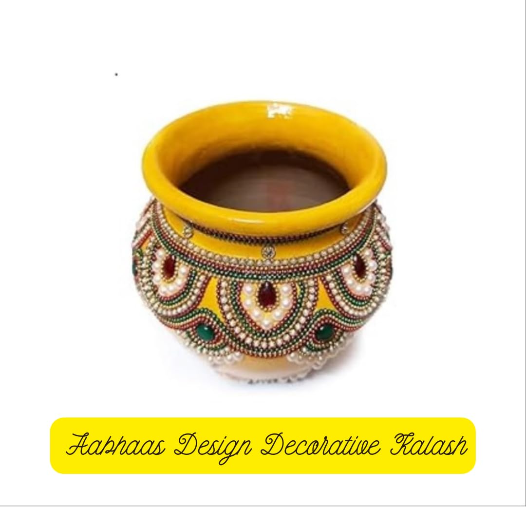 Aabhaas Design Decorative Traditional Pooja Kalash for Home & Temple 3