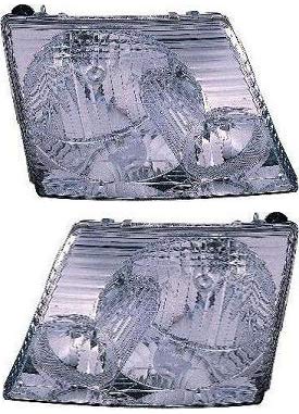 Evan-Fischer Headlight Set Compatible with 2002-2005 Ford Explorer Left Driver and Right Passenger Side Halogen With bulb(s)