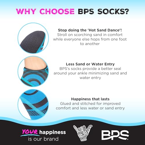 Image of BPS 'Aqua Series' 3mm Neoprene Water Socks for Sand, Beach, Soccer, Volleyball, Wetsuit Booties