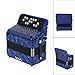 OVAQUIXI Accordian 22 Key 8 Bass Professional Button Instrument for Beginner with Storage Bag, Black and White, ABS and Wood Material, 10.4 x 11.6 inches (Dark Blue)