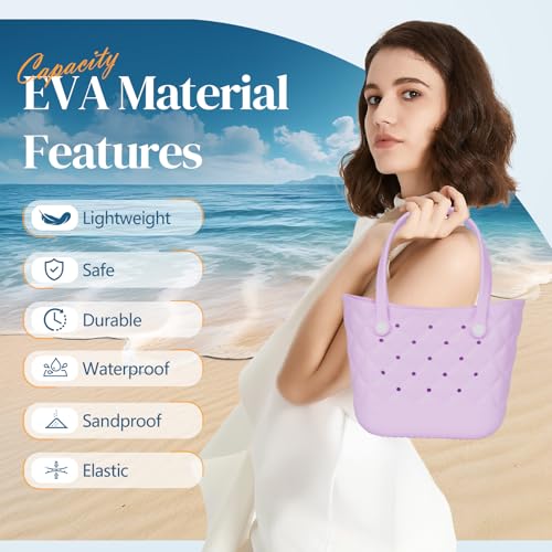 Small Rubber Tote Bag with 5 Charms Cute Beach Tote Small Rubber Bags for Women4