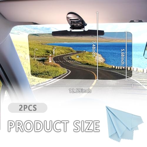 Image of 2PCS Car Visor(Upgraded Version to Block Harmful UV Rays) Adjustable Angle, Anti-Glare 12.6'' x 6'' Safe Driving Car Accessories Sun Visor Extender, Universal for Cars, Trucks, SUVs. (2Pcs)