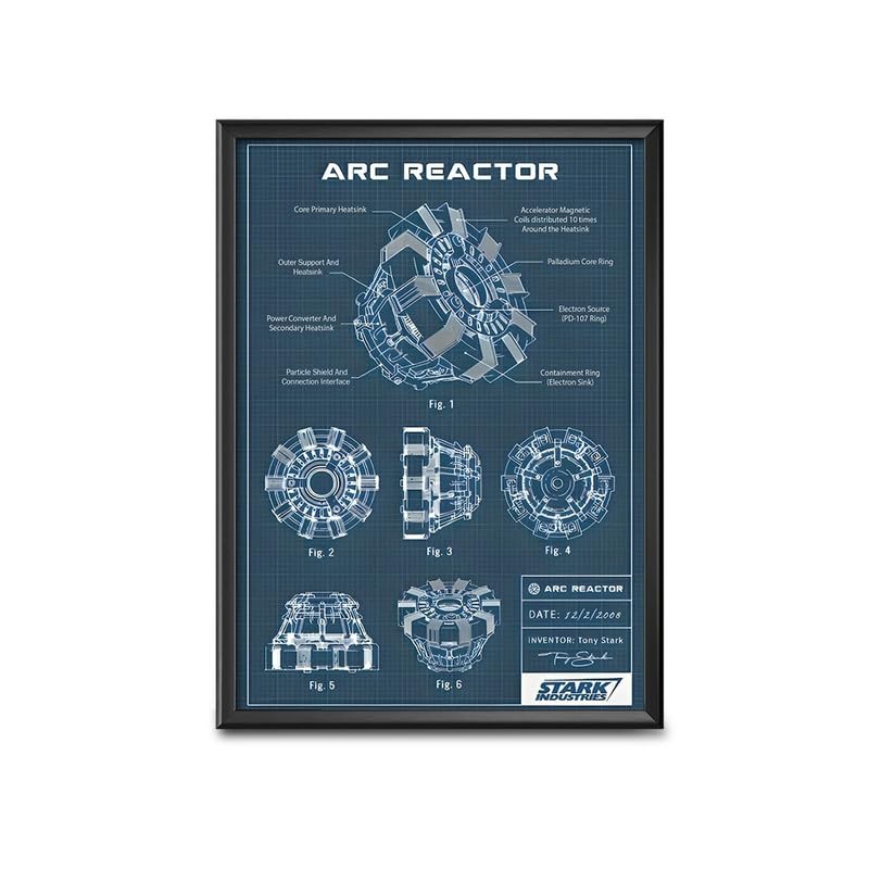 Home Decor Frames - Arc Reactor Modern Art Wall Framed Paintings for Office, Dining, Living Room Decoration (8inchx12inch,Framing with Leminated Poster),FWBMARV827-image-7