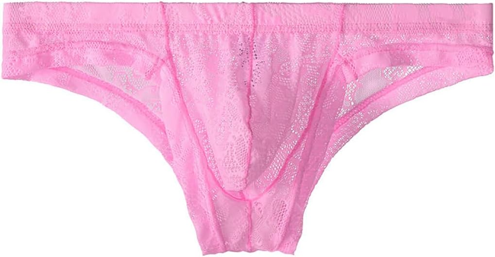 Mens Lace Transparent Bikini Briefs Low Waist Translucent Bulge Pouch Underwear - Image 2