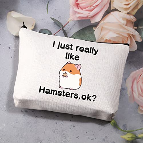 PLITI Hamster-Make-up-Tasche, Hamster-Liebhaber, Geschenk, Kosmetiktasche für Hamster, Mutter, Hamster, Besitzer, Really Like Hamstersu