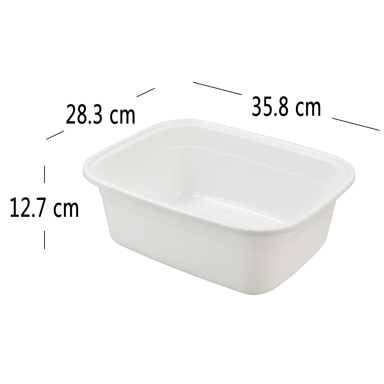 Cuenco de plástico de 12 L, recipiente rectangular para platos, lavabo de colores, 4 paquetes