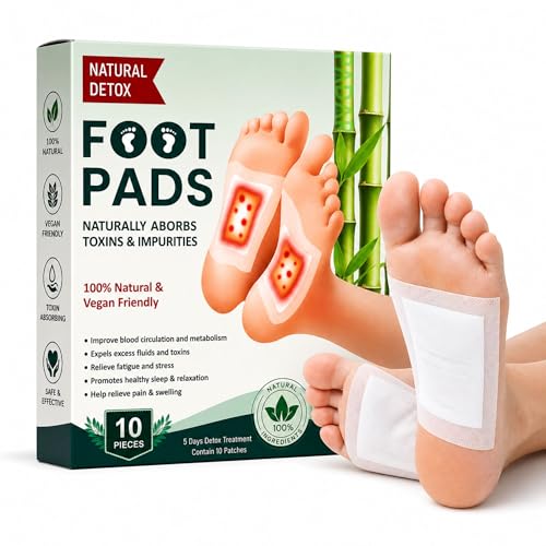Image of Herbal Detox Foot Pads (Pack of 10) | Natural Bamboo Vinegar Foot Patch for Relaxation & Sleep Support | Gentle Herbal Ingredients for Daily Wellness, Foot Care & Comfort | Easy Overnight Use