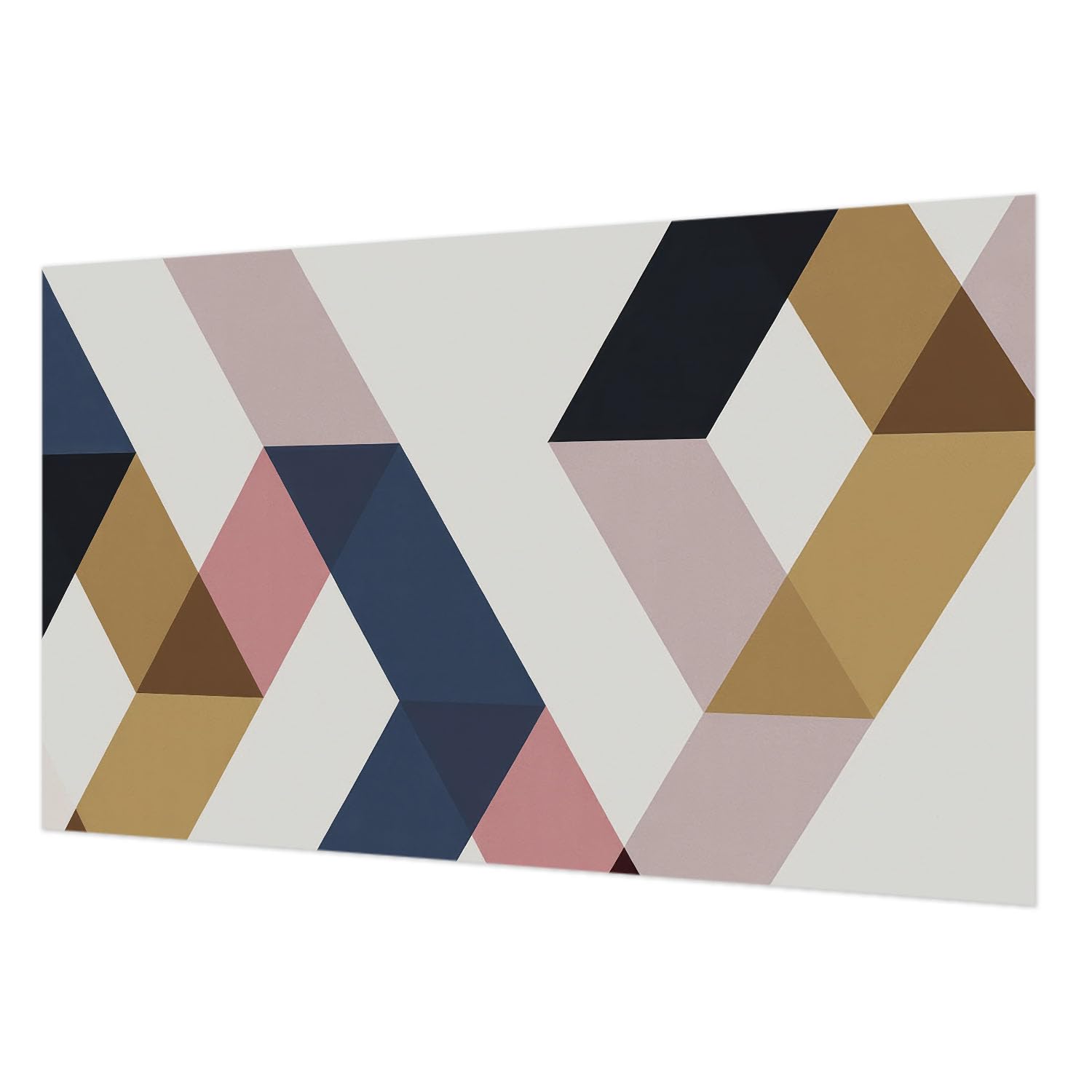 Papier peint intissé salon et chambre décoration intérieure motif losanges colorés