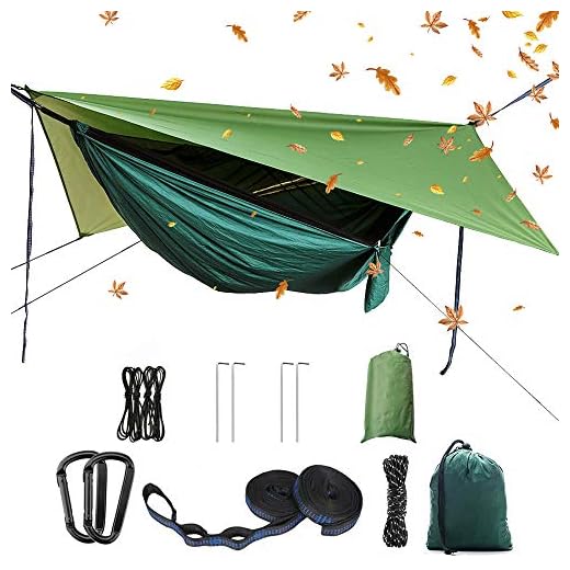 YCD Portable Camping Hammock Set,Single Double Hammock,Mosquito net,Insect net,rain Shade Tent,high Strength Parachute Fabric Hanging Bed. Suitable for Outdoor,Hiking,Camping, Travel