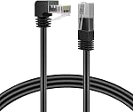TNP Cat6 Ethernet Cable (Right Angle Down, 3 FT) - RJ45 90 Degree Network Connector 500 MHz 10 Gigabit Gold Plated Patch Plug Wire LAN Cord for PS4 Fire-Stick Xbox One Smart TV Gaming & Computer