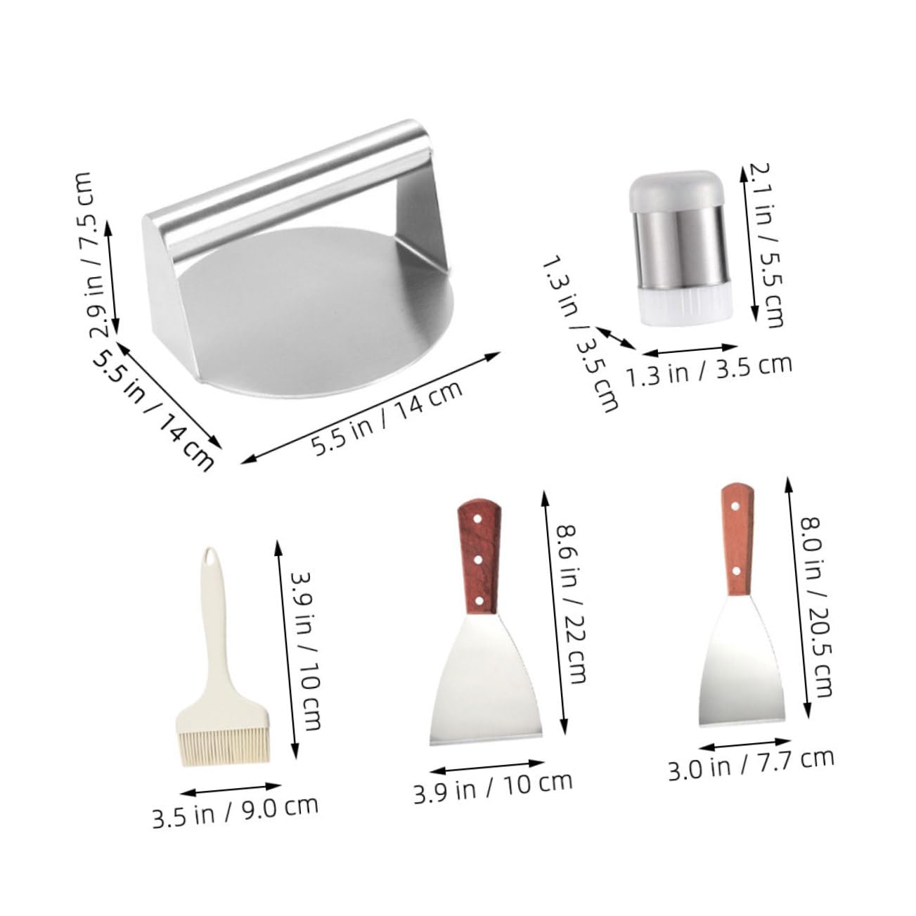 Set di Strumenti per Barbecue in Acciaio Inossidabile Legno e Silicone, Kit Grigliare Esterno per Carne e Verdure, Accessori per Bbq da Campeggio