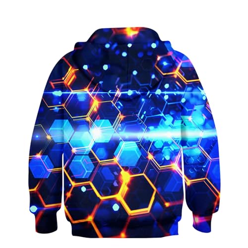 Image of Belovecol Boys Hoodies 3D Printed Hooded Sweatshirts with Pocket for 6-16Y | Pullover Hooded Style Pattern All-over Printed Long Sleeve Non-Fleece Soft Lightweight Tops for Kids