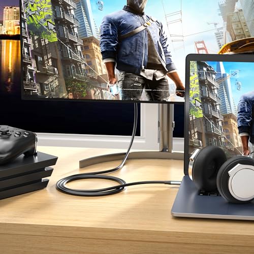 Câble USB-C vers HDMI 4K DP-Alt Mode pour PC portable, console de jeu, 1.8m - 3