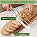 Adjustable Bread Slicer for Homemade Bread - Upgrade Manual Sourdough Bread Knife with Thickness Guide, Bread Bow Cutter with Stainless Steel Serrated Blade for Baguettes Bagels, Ideal Gift for Baker