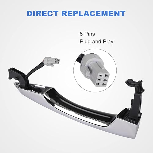 Miniatura 4 de JDMON Compatible con manija exterior cromada para puerta Hyundai Tucson 2016 2017 2018 2019 16 17 18 19 reemplaza 82651D3710 82651-D3710 delantero