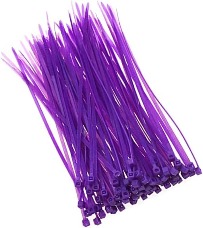 RELAND SUN 100pcs Nylon Zip Ties 2.5x100/150/200mm Cable Ties in Assorted Color Nylon Self-Locking Wire Ties (2.5x150mm,Purple)