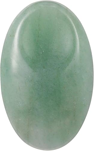 Rockcloud Paquete de 2 piedras de cristal de aventurina verde para el pulgar para la ansiedad, piedra de palma de bolsillo de cristal curativo,