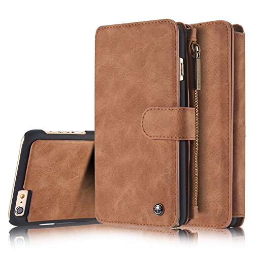 iPhone 6S Wallet Case,XRPOW Detachable Wallet Purse Magnetic Slim Cover PU Leather Protective