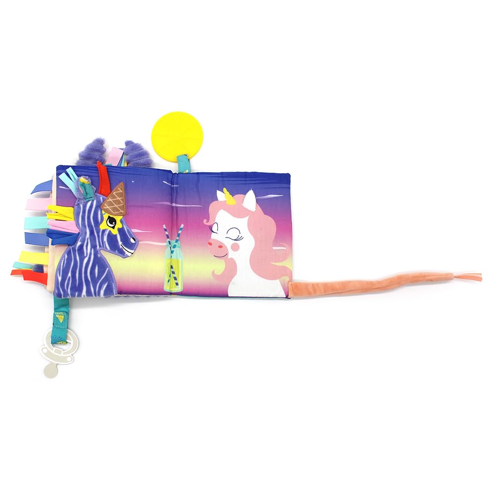 Les Déglingos – Cubo De Actividades De Tela Kiprokos La Cebra – Juguete Sensorial Con Sonidos Y Texturas Para Bebé – Regalo De Nacimiento – 12 Cm – Violeta