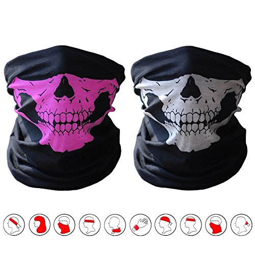2 maschere/bandane senza cuciture, tema: teschio