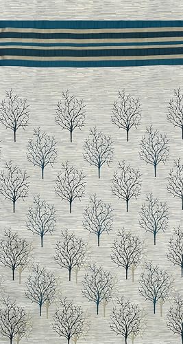 Image of Homefab India Jute Modern Eyelet Long Door Curtain - 9ft, Blue