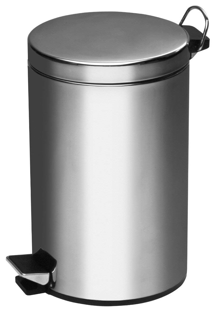 Premier Housewares 5 Litre Pedal Bin - Stainless Steel Compact Bin with Soft Close Lid & Removable Inner Bucket