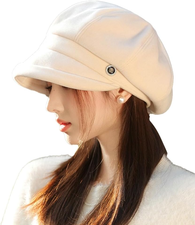 URAWOW Newsboy Cap for Women with Visor Fall Beret Hats for Women Ladies Slouchy Fashion Accessories Classic Casual