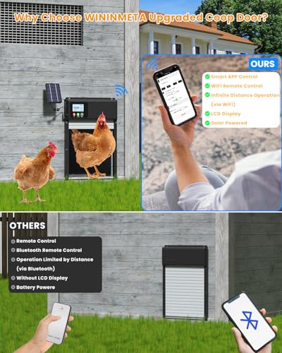 Porta de galinheiro automática com controle remoto WiFi, abridor automático de porta de galinheiro a
