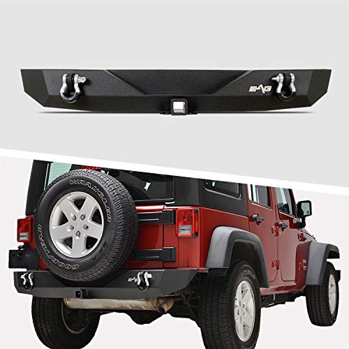 EAG Rear Bumper with 2Hitch Receiver Fit for 07-18 Wrangler JK Offroad