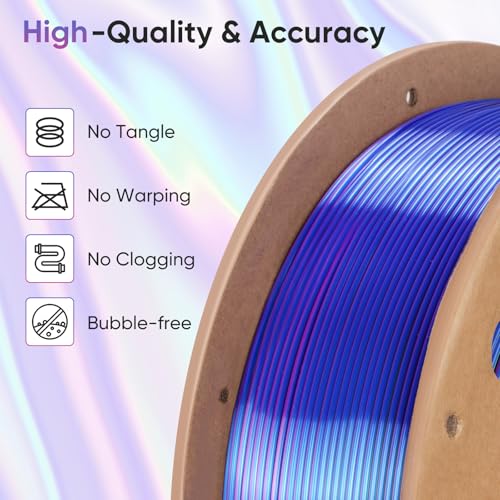 Image of ERYONE Silk Filament PLA+ 1.75mm Shiny 3D Printer Filament, Multicolor PLA 4 in 1, 1kg (2.2LBS) /Spool, HS Silk Quadruple Color Evil Pool(Purple & Red & Green & Blue)