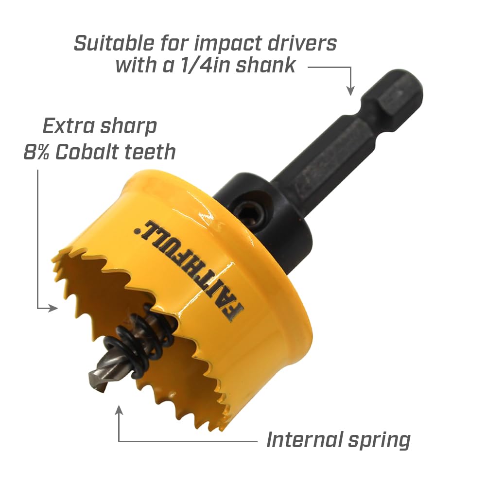 Faithfull FAIHSM32 Mini Holesaw, Fast-Cutting Hole Cutter for Sheet Metal Stainless Steel, Aluminium - 32mm - Image 4