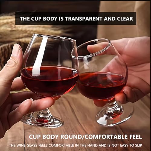 Image of Brandy Bourbon Whiskey Cognac Scotch Drinking Glasses, Superb Lead-Free Crystal Snifter Glass for Cocktail Party Dishwasher Safe, 11.5 oz (Set of 4)