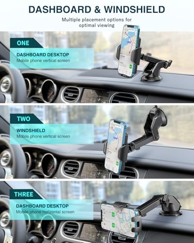 Hoppac Handyhalterung Auto, Ultrastarker Saugnapf Handyhalter Auto Armaturenbrett Windschutzscheibe… – Ansicht 3